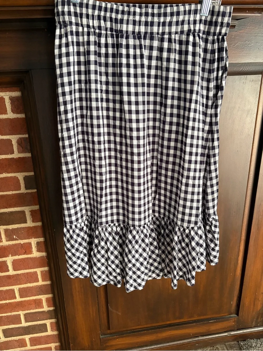 J Crew gingham hi low skirt sz small